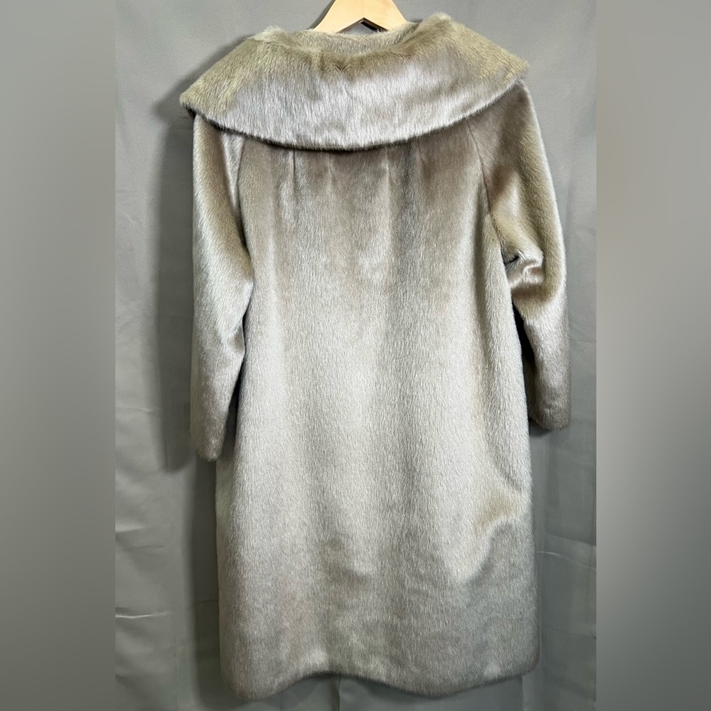 Vintage Brazotta Faux Fur Trench Coat M - Picture 6 of 6